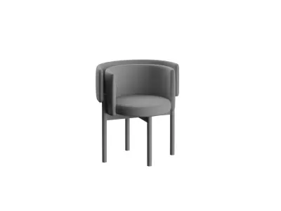 Layered Back Dining Chair 3D model