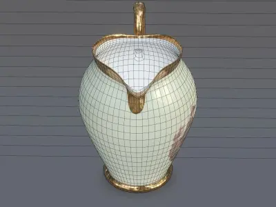 Jug Milk Porcelain Retro 3D Model 3D model