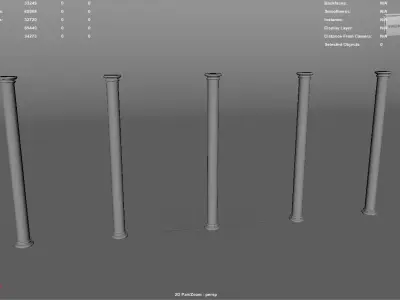 Marble Pillars Free low-poly 3D model