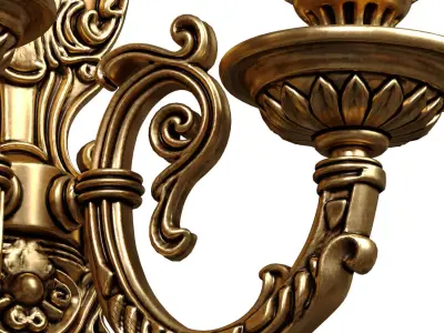 Bronze Italian sconce in classical Baroque style Wall lamp  3D model