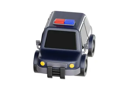 3D Police Car Cute 3D model