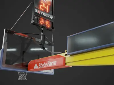 Basketball Hoop System Low-poly 3D model