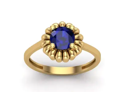 Womens Rings With Stone Ring Ready STL 3DM Models Rings women 3D print model 36