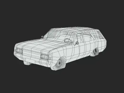 Abandoned Car - Opel Rekord Caravan Low-poly 3D model