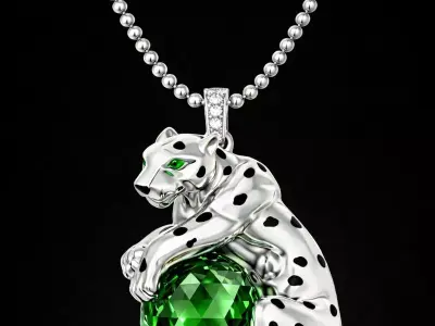 Pendant Hanging Panther Tiger Pendant Gold Pendant  3D print model