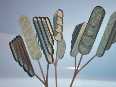 Conceptual shrub S1Av1  Low-poly 3D model
