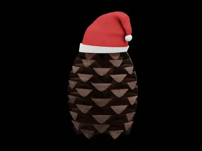 Christmas Pine Cone Low-poly 3D model