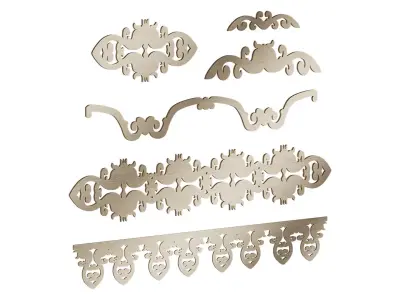 Set of decorative elements 3D model