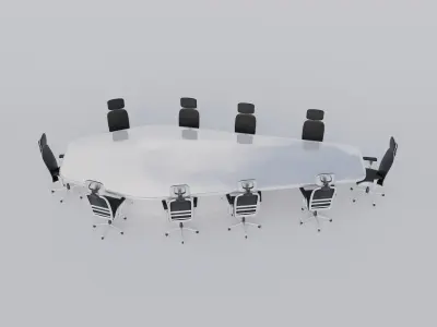 Luxury Conference Room Table 3D model