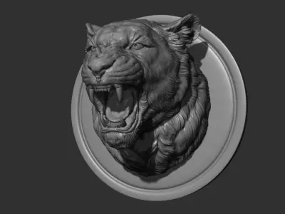 Lioness grin roar 3D print model