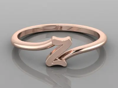  Alphabet Ring  Z 3D print model