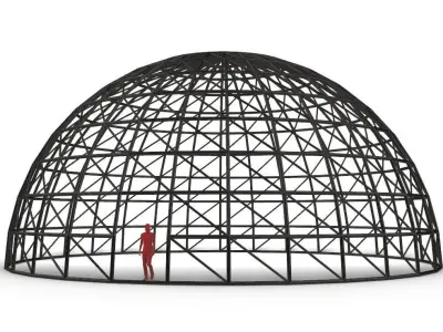 Dome wire-frame structure with Diagonal reinforcement v3 3D model