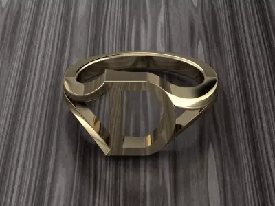 Jewelry Alphabet Ring  D 3D print model