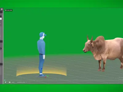 Asian Zebu Cattle Low-poly 3D model