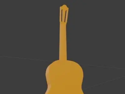 guitar acoustic Low-poly 3D model