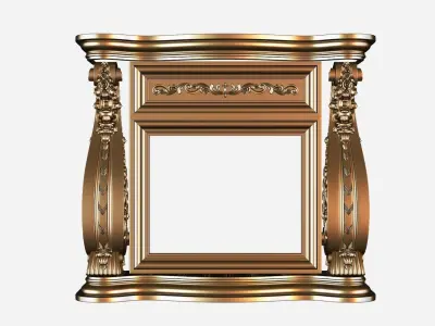 Fireplace  3d model for cnc 01 3D model