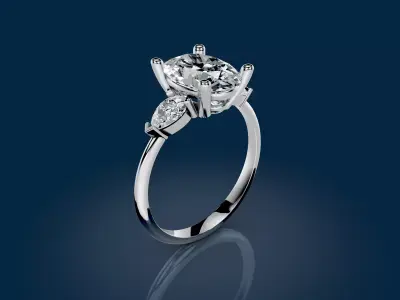 Solitaire wedding ring 3D model