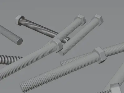 Quality 3D print-ready Screw Model 3D model