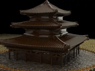 Chinese ancient house 3D model 29