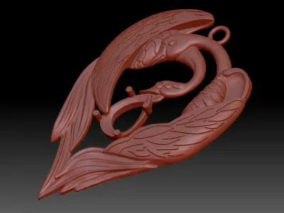 Swan Pendant 3D print model