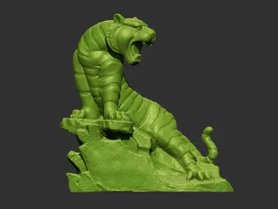 tiger golden statue of 3D print model