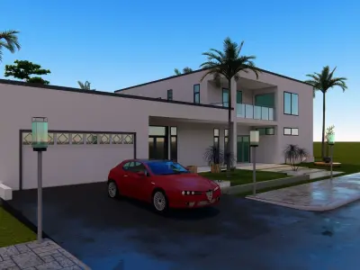 4 Bedroom House Model Low-poly 3D model
