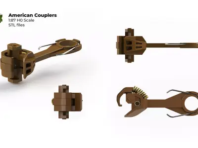 American Couplers for Cars and Locomotives - H0 Scale 3D print model