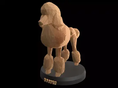 Parametric Poodle Low-poly 3D model
