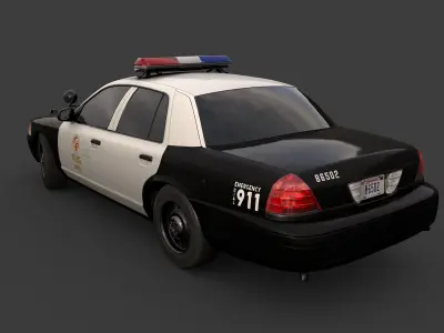 Los Angeles Police Car Low-poly 3D model