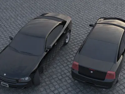 dodge charger  Low-poly 3D model