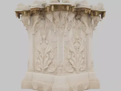 Large Ornate Wall Section Low-poly 3D model
