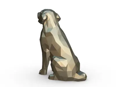 Golden Retriever low poly 3D print model