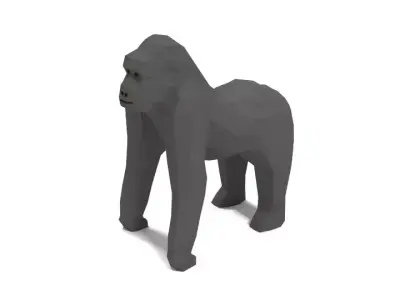 Low Poly Cartoon Gorilla Low-poly 3D model