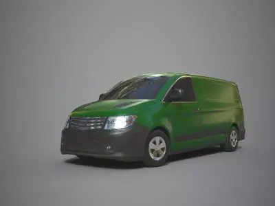 Generic Minivan Green Low-poly 3D model