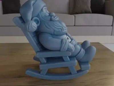 Cute Sleeping Santa Claus For Christmas 3D Print STL File 3D print model