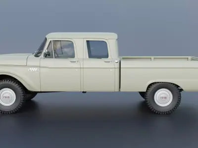 Pickup Truck F250 Crew Cab 1966 3D print model