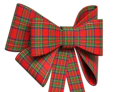 Christmas Bow Ribbon 01 Low-poly 3D model