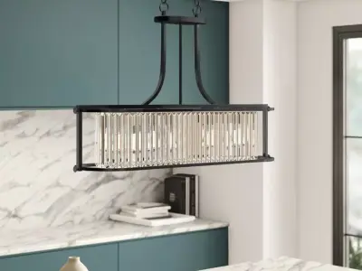 Bunton 4 - Light Kitchen Island Geometric Pendant 3D model