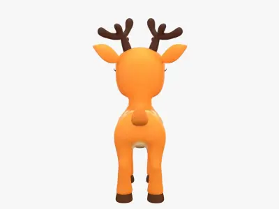 Cartoon Deer Low-poly 3D model
