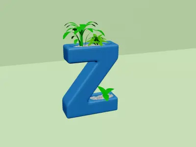Vase Z - Alphabet Vases Collection Letters - STL Printable 3D print model