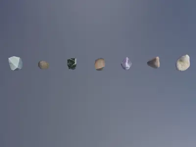 Collection of decorative stones Unity Asset Free low-poly 3D model
