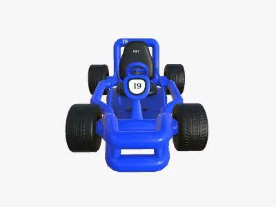 Cartoon Kart H02 Blue - Vehicle Racing Design Low-poly 3D model