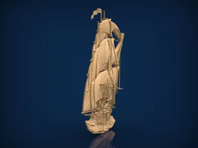 Carved panel painting STL 3D model