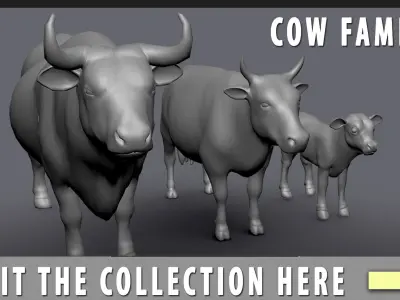 Baby Cow or Calf Low-poly 3D model