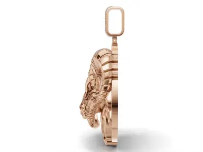 Luxury goat face Pendant  3D print model