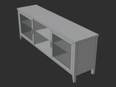 Industrial Sliding Mesh Door TV Console 3D model