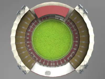 Trivandrum Stadium Low-poly 3D model