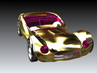 pendant gold car 3D print model