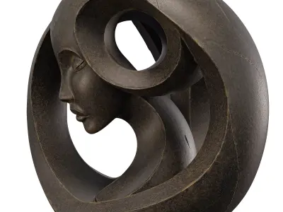 Abstract Profile Flowing Form Sculpture  3D model