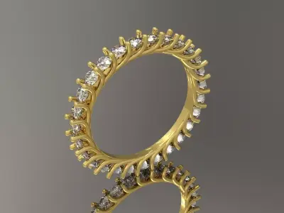 The eternity luxury stl 3d jewelry ring model rr0006 3D print model